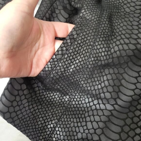 Generation Love Black Leather Reptile Textured Moto Jacket Small - Picture 9 of 11